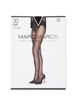 MarcMarcs Dames Confetti panty in 30 denier met stippenprint in de kleur Zwart, maat: XXL