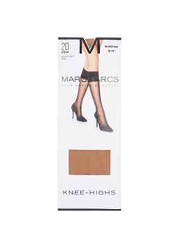 MarcMarcs Dames Kniekousen in 40 denier suntan in de kleur Donkerbeige, maat: M-L