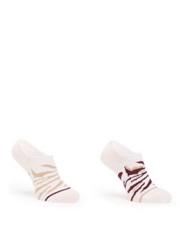 MarcMarcs Dames Bridget kousenvoetjes in katoenblend met glitter in 2-pack in de kleur Bordeauxrood, maat: 35-38