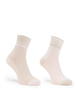 MarcMarcs Dames Venna sokken met glitter in 2-pack in de kleur Ivoor, maat: 39-42