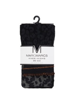 MarcMarcs Dames Pantykousen met panterprint en lurex in 30 denier in de kleur Zwart, maat: ONE SIZE