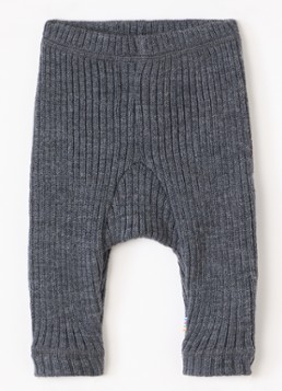 Joha Meisjes Ribgebreide legging van merino wol in de kleur Grijs, maat: 92
