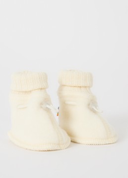 Joha Meisjes Babyslofjes van merino wol in de kleur Ivoor, maat: 62