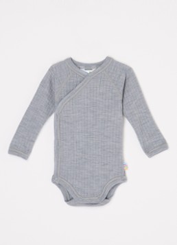 Joha Meisjes Ribgebreide romper van merino wol in de kleur Grijs, maat: 74