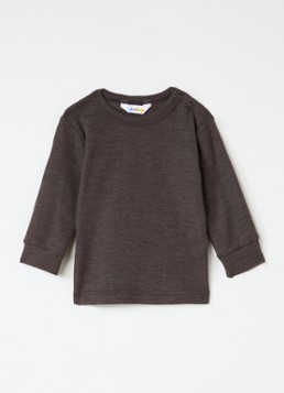 Joha Meisjes Longsleeve in zijdeblend in de kleur Donkerbruin, maat: 92