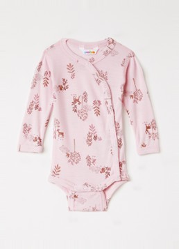 Joha Meisjes Romper in zijdeblend met print in de kleur Lichtroze, maat: 62