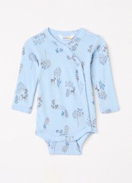 Joha Meisjes Romper in zijdeblend met print in de kleur Lichtblauw, maat: 50