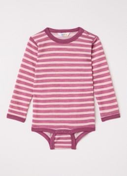 Joha Meisjes Romper in wolblend met streepprint in de kleur Fuchsia, maat: 92