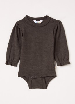 Joha Meisjes Romper in zijdeblend in de kleur Donkerbruin, maat: 80