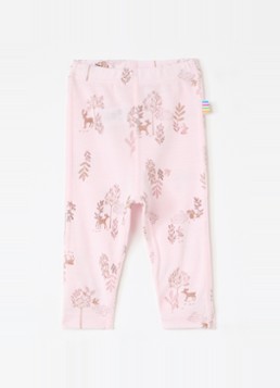 Joha Meisjes Legging in zijdeblend met print in de kleur Lichtroze, maat: 74