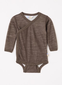 Joha Meisjes Romper in merino wolblend in de kleur Donkerbruin, maat: 50