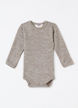 Joha Jongens Romper van merino wol in de kleur Donkerbeige, maat: 62