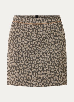 BOSS Dames Vasola minirok met ingebreid patroon in de kleur Donkerbeige