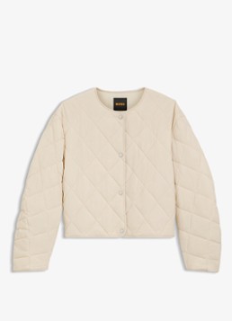 BOSS Dames Jack met quilt patroon in de kleur Beige