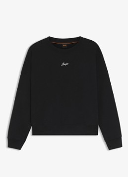 BOSS Dames Sweater met logo in de kleur Zwart