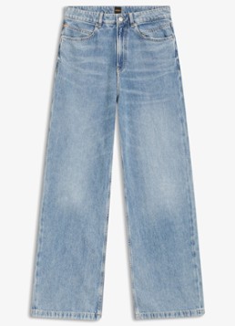 BOSS Dames High waist loose fit jeans met steekzakken in de kleur Indigo
