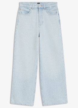 BOSS Dames High waist cropped jeans met lichte wassing in de kleur Indigo