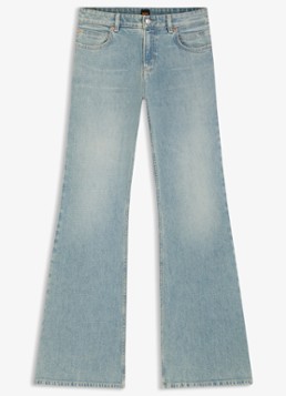 BOSS Mid waist flared jeans met lichte wassing in de kleur Indigo