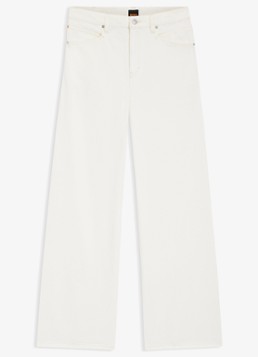 BOSS Dames High waist loose fit jeans met gekleurde wassing in de kleur Wit