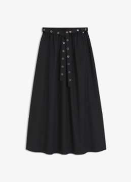 BOSS Dames Maxi rok met strikceintuur en steekzakken in de kleur Zwart