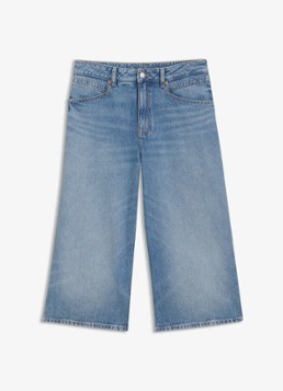 BOSS Dames Mid waist loose fit korte broek van denim in de kleur Jeans