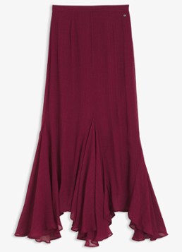 BOSS Dames Midi rok met asymmetrische zoom in de kleur Kersenrood