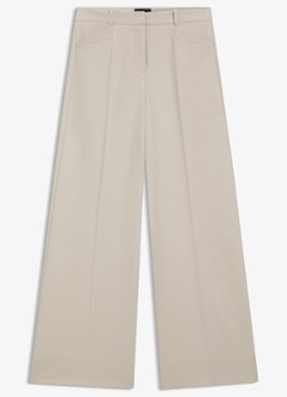 BOSS Dames High waist wide fit pantalon met steekzakken in de kleur Creme