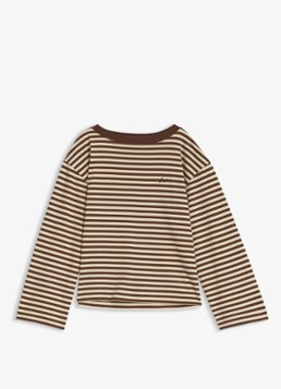 BOSS Dames Longsleeve met streepprint in de kleur Bruin
