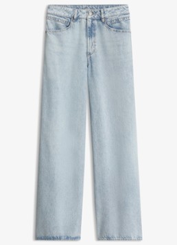 BOSS Dames Mid waist straight leg jeans met lichte wassing in de kleur Indigo