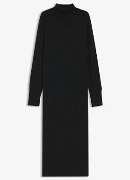 BOSS Dames Trui jurk met col in de kleur Black-001 / Zwart