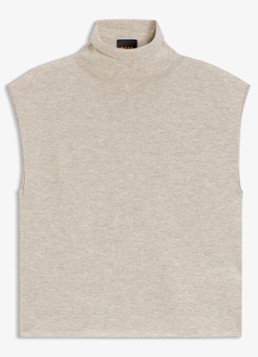 BOSS Dames Fijngebreide spencer met gemêleerd dessin in de kleur Dark Beige-256 / Beige