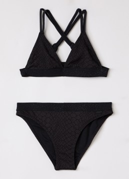 Shiwi Meisjes Luna bikiniset met structuur in de kleur Zwart, maat: 170/176