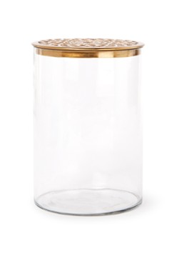 Vtwonen Metal Lid Gold S vaas 19 cm Transparant - Deal
