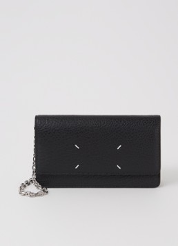 Maison Margiela Dames Four Stitches portemonnee van kalfsleer in de kleur Zwart, maat: 1 size