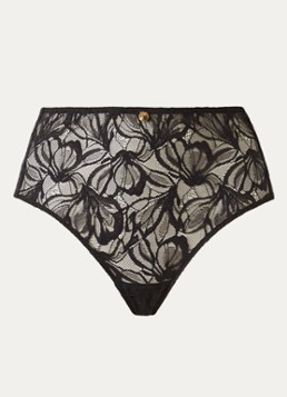 Aubade Dames After Hours high waisted slip van kant in de kleur Zwart, maat: 44