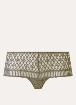 Aubade Dames Stardust Dream shorty van mesh met lurex in de kleur Mosgroen, maat: 42