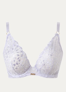 Aubade Dames Crazy In Love beugel bh van mesh met borduring in de kleur Lila, maat: E85