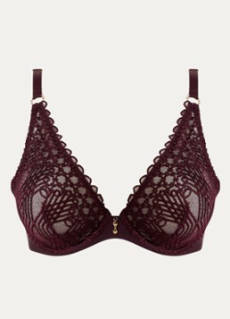 Aubade Dames Eloge Du Desir beugel bh van mesh in de kleur Aubergine, maat: G75