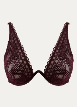 Aubade Dames Eloge Du Desir beugel bh van mesh in de kleur Aubergine, maat: D80