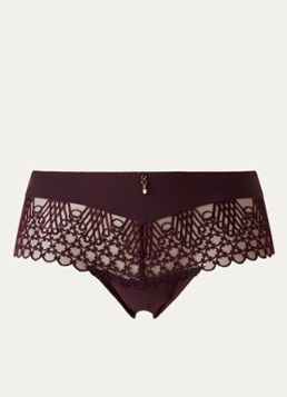 Aubade Dames Eloge Du Desir hipster van mesh in de kleur Aubergine, maat: 42