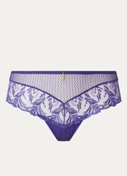 Aubade Dames Hidden Treasure shorty van mesh met borduring in de kleur Paars, maat: 36