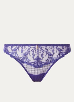 Aubade Dames Hidden Treasure string van mesh met borduring in de kleur Paars, maat: 44
