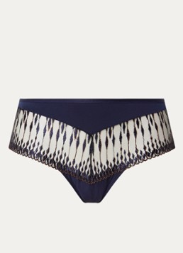 Aubade Dames Voodoo Kiss shorty van mesh in de kleur Donkerblauw, maat: 44