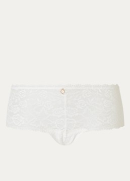 Aubade Dames Rosessence Care shorty van kant in de kleur Wit, maat: 38
