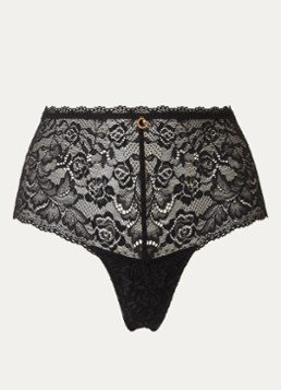 Aubade Dames Rosessence Saint-Tropez high waisted shorty van kant in de kleur Zwart, maat: 44