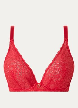Aubade Dames Rosessence beugel bh van kant in de kleur Rood, maat: E85