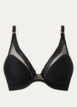 Aubade Dames Sheer Emotion beugel bh met overlay van mesh in de kleur Zwart, maat: D70