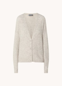 Mos Mosh Dames MMThora fijngebreid vest in alpaca wolblend met ballonmouw in de kleur Lichtgrijs