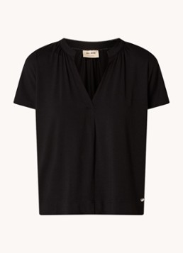Mos Mosh Dames MMShira T-shirt met V-hals in de kleur Zwart