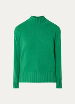 Mos Mosh Dames MMAima fijngebreide trui in kasjmierblend met col in de kleur Groen